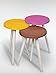 Produktbild Designer Beistelltisch Retro 3er Set TRIO II Gelb Braun Pink Wohnzimmertisch