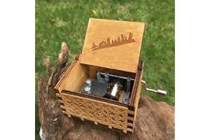 Nostalgish - Lord of the Rings Music Box - Hand Crank Wooden Musical Boxes Music Box - Unique Gift (Wood, LOTR)