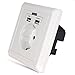 Produktbild Maclean MCE73 Schuko 230V 220V Steckdose mit 2 x USB, Passt in standart Unterputzdose, Laden aller mobilen Geräte Ipod Iphone Ipad Smartphone MP3 unterputz Steckdose Schuko Deutsche Typ Dose 2 Port USB Anschluss Doppel USB Netzteil 2.1A 2,1A 5V 5 V