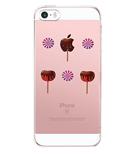 Qissy   Carcasa iPhone SE 5 5s  TPU Funda Cubierta de Silicona de Ultra Delgado impresi  n de Estuche Silicona Carcasa Trasera para iPhone 5 5s Transparente  G 