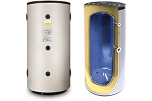 BEST SOLAR Volano termico per lo stoccaggio di acqua tecnica sia calda che fredda, con attacchi di grande dimensione per consentire il deflusso di elevate portate (200 Litri)