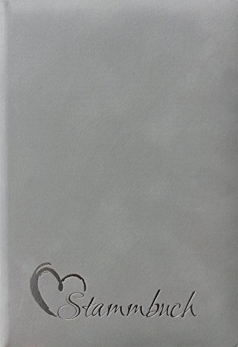Stammbuch Coco, Velours grau, Prägung Herz in Silber, Ringmechanik, Stammbuchformat (70010R-277)