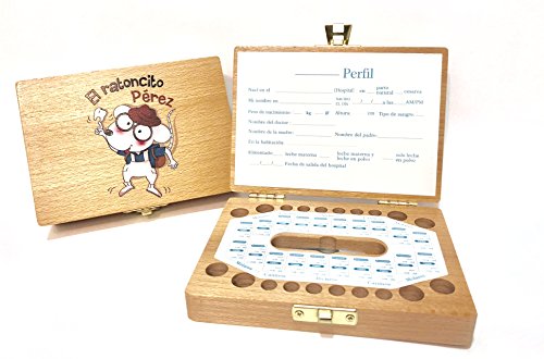 Caja de madera para guardar los dientes de leche 'El Ratoncito Pérez'