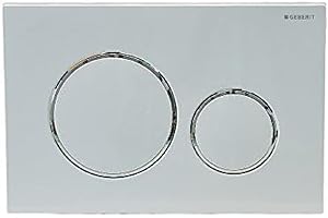 Tableau de commande de rinçage en deux parties Geberit 115778KJ1- Sigma 20, blanc et argenté