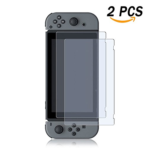 Preisvergleich Produktbild Nintendo Switch Schutzfolie , ikalula Nintendo Switch Displayschutzfolie Glas Panzerglas Kristall klar 9H Härte Gehärtetes Glas Schutzfolie for Nintendo Switch 2017 - 2 Pack