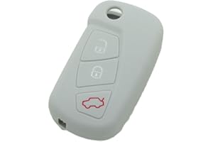 BROVACS Silicone Cover Protector Case Holder Skin Jacket Compatible with FORD 3 Button Flip Remote Key Fob CV9700 Grey