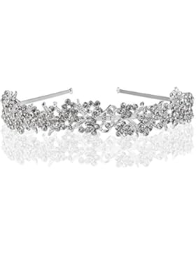Tiara Diadem Blumen Perlen Stras Haarschmuck Stirnschmuck Blüten Braut Hochzeit