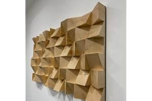 LENACUSTICA Pannello Acustico in Legno Naturale 50x50 cm - Diffusore Acustico in Legno Massello.