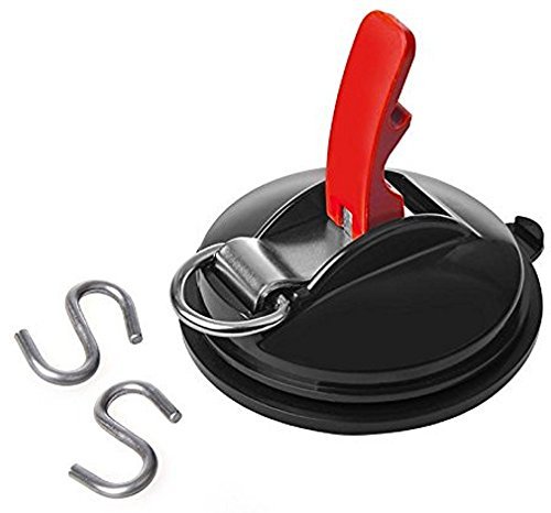 ProPlus - Fijación mediante ventosa (4 unidades, máx. 10 kg, con anilla y 2 ganchos en S)