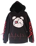 Lieferumfang: 1x Sweatshirt TS-157 Teddy Bär Punk Dead schwarz Gothic Lolita Pullover Kapuzen-Sweatshirt Harajuku Kawaii