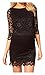 Womens Maternity Pregnancy Fitting Black Slash Neck Stretch Lace Dress (14)