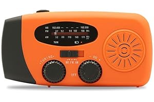 BABYFOND Emergency Hand Crank Radio with LED Flashlight, 2000 mAh Rechargeable Power Bank AM/FM NOAA Portable Weather Radio,USB Mobile Phone Charger for Camping Outdoor(Orange)