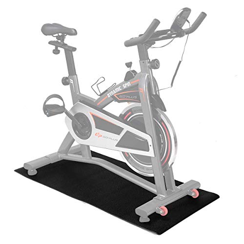 COSTWAY Tapis de Sol pour Vélo d'exercice Tapis Multifonction Fitness Rectangle Antidérapant en PVC pour Appareil de Fitness Noir