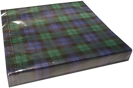 Black Watch tartan plaid check 3 ply paper tissue serviette napkin
