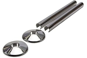 GREENED HOUSE Greenedhouse SnapFit - Copritubo cromato per termosifoni e portasciugamani da 200 mm, lunghezza 15 mm, copertura per riscaldamento centralizzato