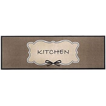 Teppich-Läufer Waschbar Rutschfest | Hier kocht der Chef Modern Grau