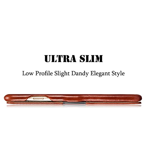 SLEO Funda iPhone 7 Plus iPhone 8 Plus  Carcasa con Tapa Cuero Interior Ultra Slim Flip Folio ICARER Case para iPhone 7 Plus iPhone 8 Plus - Retro Marr  n