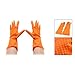 Houseworking Orange Rubber Dish Clothes Washing Cleaning Gloves Pair