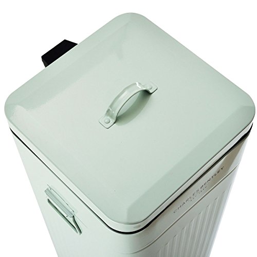 Bentley Home – Eckiger Retro-Mülleimer/Treteimer – Stahl – Blassgrün – 30 L - 3