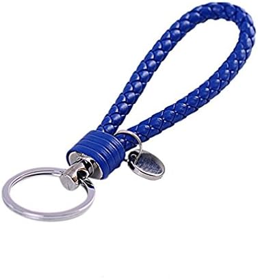GUO - 1 Pcs Braided PU Leather Strap Keyring Keychain Car Key Chain Ring Key Fob