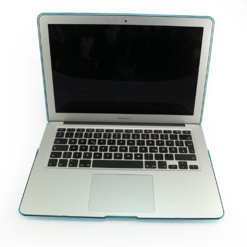 Incutex Protector Schutzhülle Cover Case Notebookhülle Hartschale Hartschalenkoffer Crystal Case Etui Tasche MacBook Air 13″ / 13,3 Zoll Notebook Hardcase Schutz Hülle Unibody Transparent Blau - 4