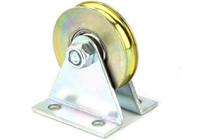 feedal 38mm L Groove Wheel Heavy Duty Rigid Steel Caster Wheel Barn Door Bearing Sliding Gate Roller Pulley Wheels with Bracket Working Capacity 100kg (L Groove)