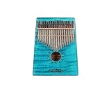 LANSHAN Kalimba portable 17 Instrument Bleu Vintage Adulte Professionnel Jouer Débutant Instrument de Musique Piano et Clavier bleu