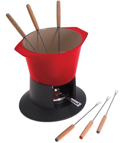 Preisvergleich Produktbild Le Creuset Gusseisen Gourmand Fondue-Set kirschrot