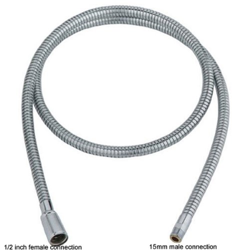150cm Ersatzschlauch für Spültisch-Küchenarmatur herausziehbarer Brause. 15mm Aussengewinde und 1/2″ Innengewinde Anschluss für die Brause (M-F PO Hose) - 2