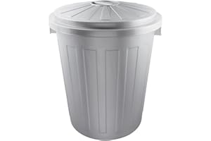 keeeper Supermax-Tonne mit Deckel, Polypropylen, 50 l, 50 x 55 x 50 cm, Mats, Silber