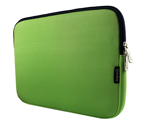 Preisvergleich Produktbild Emartbuy® Grün / Blau Wasserdicht Neopren weicher Reißverschluss Kasten Abdeckungmit Blau Interior & Zip Geeignet Für Insignia NS-P11W7100 11.6 Zoll Tablet mit Keyboard (11.6-13.3 Zoll Laptop)