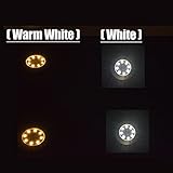 (8 Pack) 8 x LED Solar Leuchte außen Garten Solarleuchte Bodenleuchte Edelstahl Außenleuchte Wasserdicht Solar Gartenleuchten , Dunkel Sensorik-Landschaftslichter für Rasen Weg Hof Fahrstraßen Innenhof Gehweg Pool-Bereich (Weiß) - 5