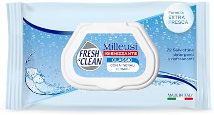 Fresh & Clean - Salviettine Milleusi Igienizzanti Classic, Detergenti e Rinfrescanti, con Minerali Termali, 72 pezzi