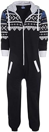 Overall Jumpsuits Men Women Unisex-adult Hooded Onesie Sleepsuit Pajamas (L, Blue)