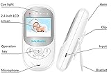 Babyphone mit Kamera für Babys, Sichere Babyüberwachung, 2,4 „pantalla LCD, monitor de bebé, Hohe Reichweite von 200m, TAG-automatische y Nachtsicht, zoom und Gegensprechfunktion, WLAN Teléfono de bebé - 9