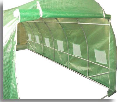 6m x 3m „der Stärkste in seiner Kategorie“. Mit mehr Innenstreben als jede andere ähnliche Struktur auf dem Markt. Vollverzinkte Struktur, Metalltüren, Bodenleisten. Folientunnel | Gewächshaus | Treibhaus | Foliengewächshaus | Pflanzentunnel | Frühbeet | Folienzelt | Tomatenzelt. - 5