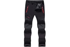 GITVIENAR Męskie spodnie outdoorowe z podszewką, wodoszczelne + wiatroszczelne + oddychające + ciepłe + odporne na ścieranie, spodnie softshellowe, spodnie do wędrówek po górach, spodnie trekkingowe, spodnie turystyczne, spodnie zimowe, na jesień i zimę