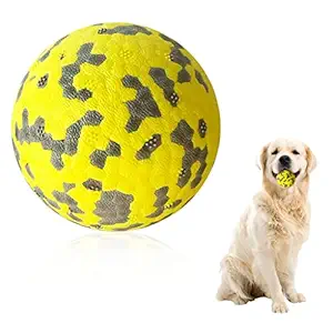 Qpets? 3 inch Durable Bouncy Ball for Small Medium Big Dogs, High Elasticity TPU Dog Ball Toy, Lightweight+ High Bounce Interactive Dog Toys, Molar Chew Ball for Power Chewer