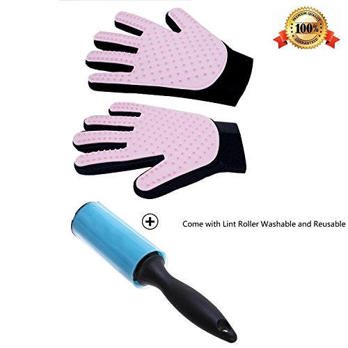 Preisvergleich Produktbild Pet Bürste Handschuh Aufgerüstete Version Tierhaar Handschuh Fingerhandschuhe Bürste Haarentferner Fellpflegehandschuh Gummi für Hund Katze Fellpflege und Reinigen Haustier Grooming Bürsten Deshedding Glove Cat Haar Remover Bürsten Massage Handschuh Pflegenbürste 2Stk.