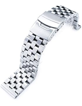 19 mm Super Ingenieur Typ II massiv Edelstahl gerade Uhr Band-Push buttion