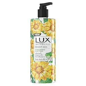 Lux Botanicals Body Wash, Sunflower & Aloe Vera, Shower Gel for Women, 100% Natural Extracts, Gives Bright Skin, Paraben Free, 450 ml