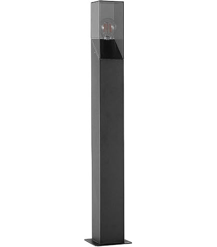 Lucande Keke Außenleuchte – Moderne Pollerleuchte Aus Aluminium, IP44, Schwarz, 70 Cm Hoch, E27 Fassung