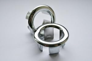 DOTTY DEALS Baño lavabo lavabo de cerámica 2 x plástico para rebosadero (cromado)