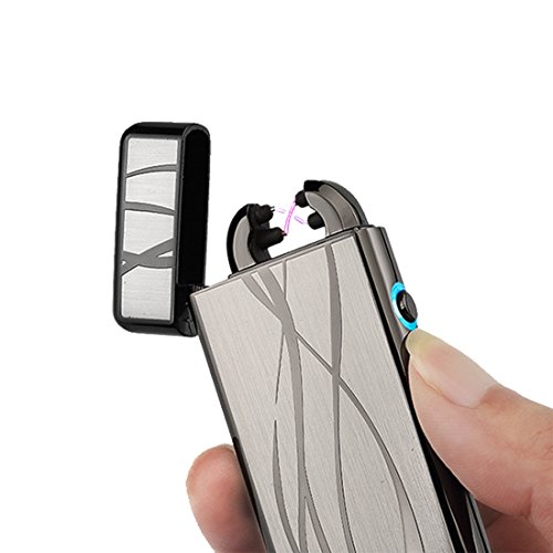 Aokvic USB elektronisches Feuerzeug aufladbar lichtbogen (Schwarz) - 2