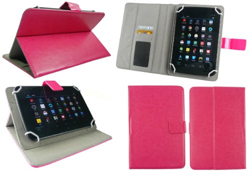 Emartbuy® Denver TAQ-70222 7 Zoll Tablet Universalbereich Hot Rosa Multi Winkel Folio Exekutive Case Cover Wallet Hülle Schutzhülle mit Kartensteckplätze + Hot Rosa Eingabestift - 2