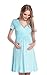 Happy Mama. Women's Maternity Jersey Flare Baby Shower Dress Short Sleeves. 108p (Light Blue, UK 20, 4XL)
