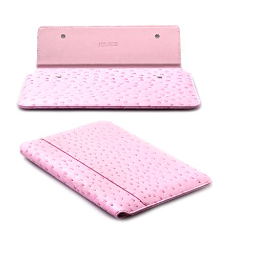 MacBook Pro & Air 13“ Tasche | passend für 11.6 bis 14.0 Zoll Laptops | Ostrich Optik rosé | iCues Piquante Etui | weitere Leder-Imitat – und Farbvarianten verfügbar | universelle Schutz-Hülle mit Geschenk-Box - 2
