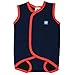 Splash About Boys Baby Wrap and Matching Happy Nappy (Small Wrap 0-6m, Medium Nappy 3-8m, Navy with Red)