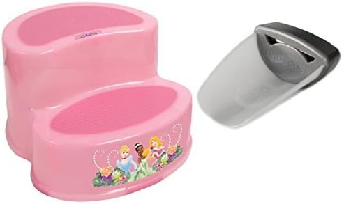 Aqueduck Faucet Extender with Ginsey Disney Princess 2-Step Stool, Gray