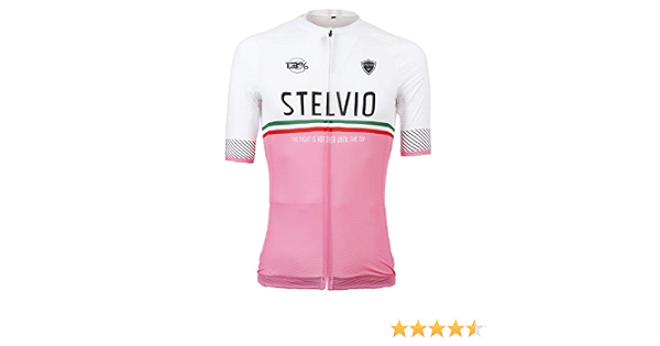 Level Maglia da Ciclismo Logo Stelvio 2758mt, Traspirante a Manica Corta,  Stelvio Gavia Mortirolo con Fascia Tricolore, Rosa e Bianco, Unisex :  Amazon.it: Abbigliamento